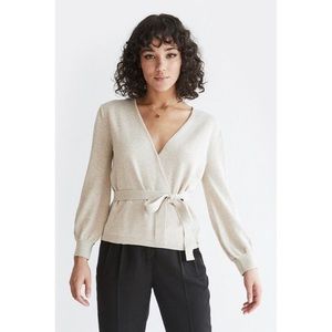 EUC vetta convertible wrap sweater oatmeal S